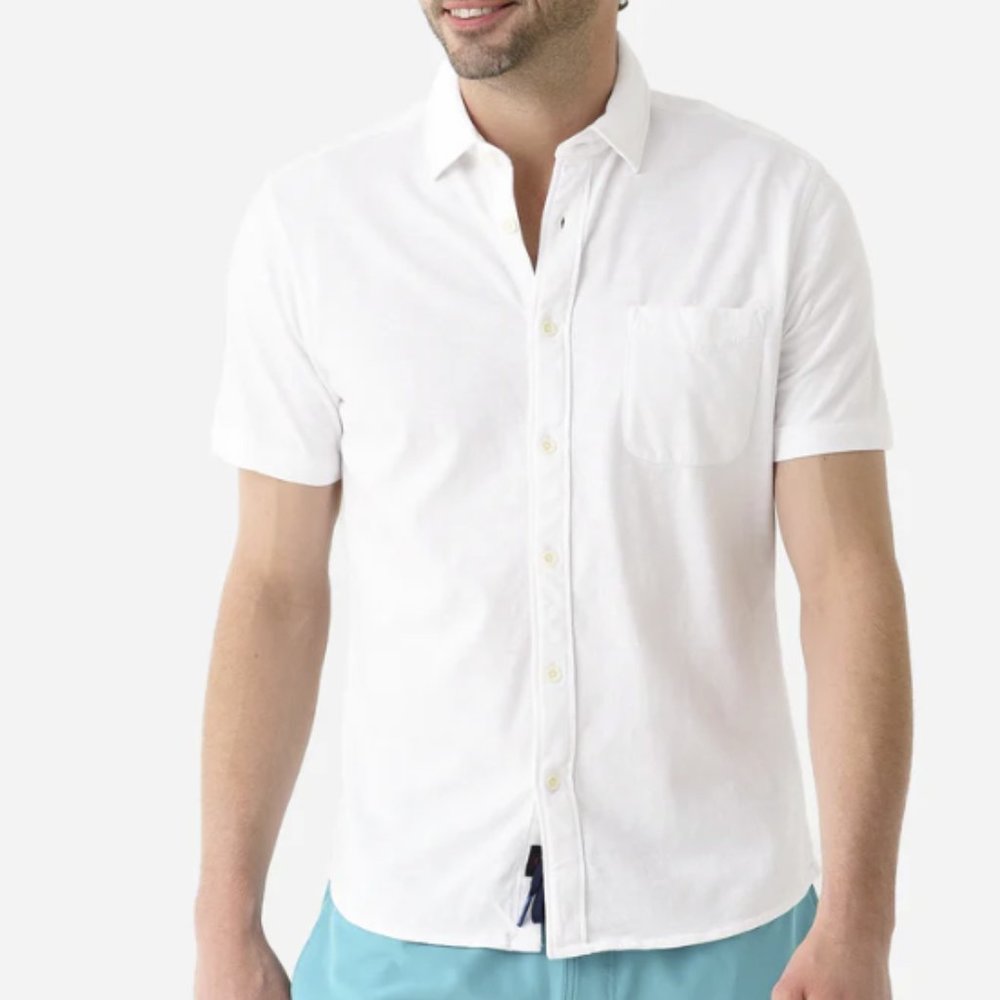 New Faherty Men's Short Sleeve Knit Seasons Shirt - Large